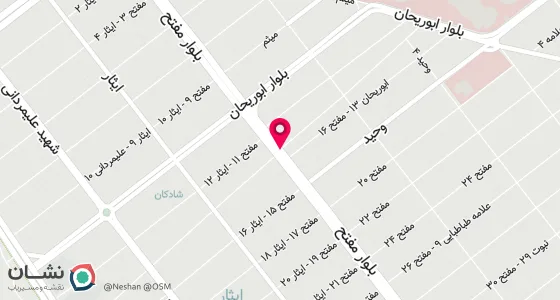 نقشه موقعیت تقریبی دفتر: سیمتری طلاب-مفتح 14 -بعد از چهارراه اول-قطعه دوم