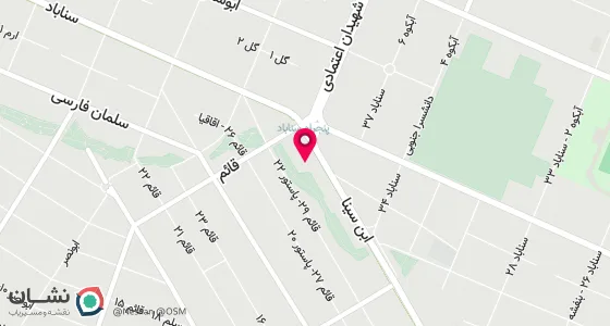 نقشه موقعیت تقریبی دفتر: مشهد-پنج راه سناباد-ابن سینا 18- پلاک 246-طبقه اول