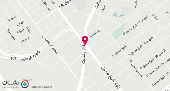 نقشه موقعیت تقریبی دفتر: مشهدخیابان رسالت تقاطع رسالت وشیخ صدوق نبش شیخ صدوق -16