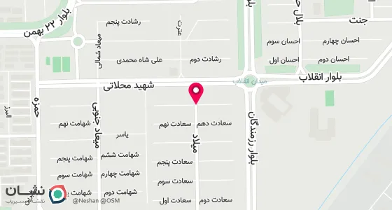 نقشه موقعیت تقریبی دفتر: قزوین شهرک کوثر - فلکه اول خیابان میلاد کوچه 12 سعادت پلاک 8
