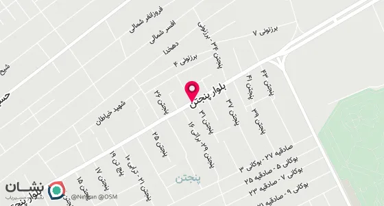 نقشه موقعیت تقریبی دفتر: ابتدای خیابان پنجتن - میلان داروخانه