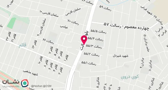 نقشه موقعیت تقریبی دفتر: مشهد،بلوار رسالت شمالی،نبش رسالت 55/3،پلاک 1،طیقه 2