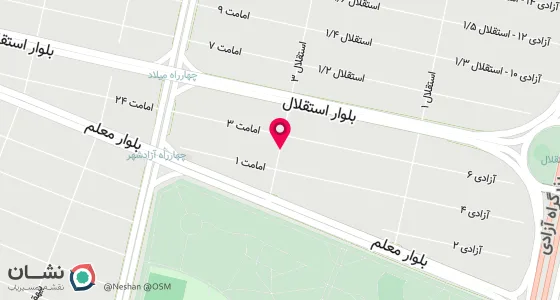 نقشه موقعیت تقریبی دفتر: مشهد-بلوار معلم -معلم 3-پلاک1