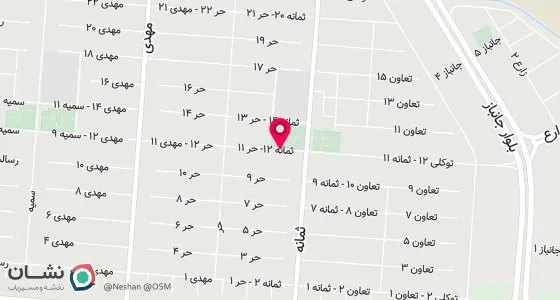 نقشه موقعیت تقریبی دفتر: مشهد - میدان بار رضوی - بلوار سرخس - بلوار حر - حر11 - دفتر ازدواج شماره 81