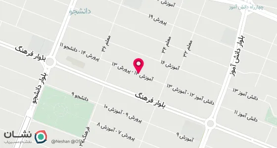 نقشه موقعیت تقریبی دفتر: بلوار وکیل آباد - بلوار دانش آموز - بین دانش آموز12 و14- پلاک104