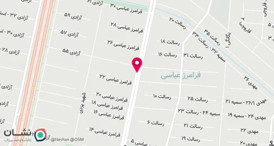 نقشه موقعیت تقریبی دفتر: مشهد، چهارراه فرامرز عباسی، مجتمع ماهان، طبقه اول