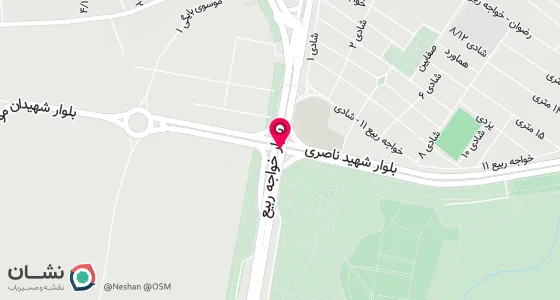 نقشه موقعیت تقریبی دفتر: مشهد حدفاصل چهارراه خواجه ربیع و شهدا نبش آیت اله عبادی12پ210