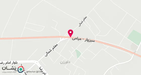 نقشه موقعیت تقریبی دفتر: سبزوار چهارراه بیهق اسرار شمالی سرای حقیران