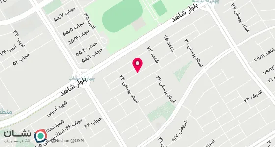 نقشه موقعیت تقریبی دفتر: مشهد قاسم آباد بلوار شاهد نبش شاهد 71