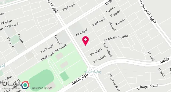 نقشه موقعیت تقریبی دفتر: مشهد قاسم آباد اندیشه 43 پلاک 3 همکف
