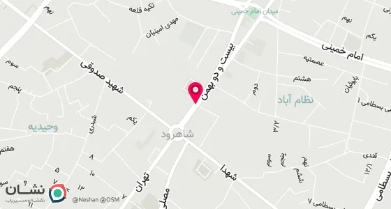 نقشه موقعیت تقریبی دفتر: شاهرود خیابان 22بهمن روبروی آژانس مرکزی ساختمان فرهنگ واحد 5