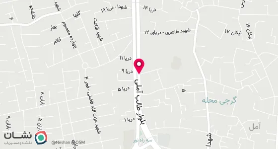 نقشه موقعیت تقریبی دفتر: آمل - روبروی درب شرقی امامزاده ابراهیم
