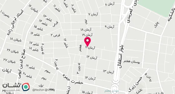 نقشه موقعیت تقریبی دفتر: بوکان بلوار استقلال انتهای کوچه ارمان 11