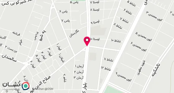 نقشه موقعیت تقریبی دفتر: بوکان بلوار دانشگاه جنب مسجد صلاح الدین ایوبی