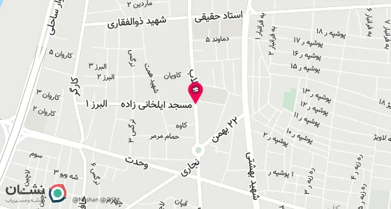 نقشه موقعیت تقریبی دفتر: خیابان انقلاب کوچه مسجد ایلخانی زاده