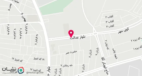نقشه موقعیت تقریبی دفتر: خیابان عدالت بالاتر از درب دادگستری