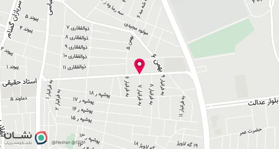 نقشه موقعیت تقریبی دفتر: بوکان- خیابان استاد حقیقی کوچه به فرانبار 7
