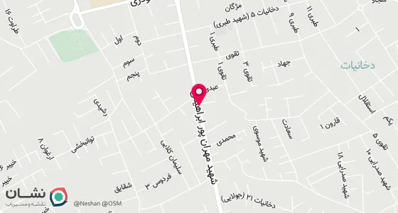 نقشه موقعیت تقریبی دفتر: ساری دخانیات خیابان پور ابراهیمی کوچه فردوس پلاک 4