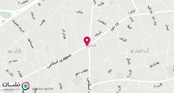نقشه موقعیت تقریبی دفتر: ساری-میدان ساعت نبش جمهوری