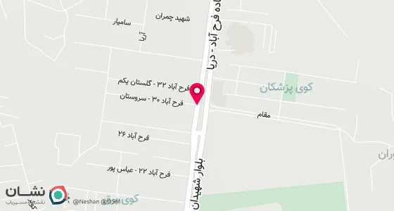 نقشه موقعیت تقریبی دفتر: ساری - روبروی کوی جهاد - کوچه سروستان