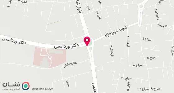 نقشه موقعیت تقریبی دفتر: جویبار میدان امام خیابان شریعتی