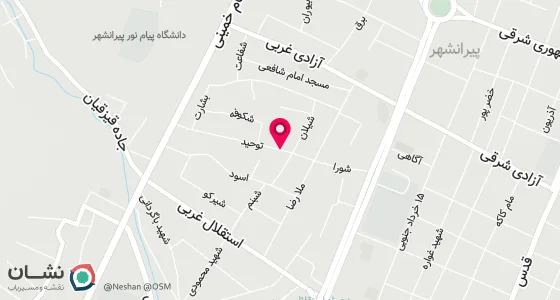 نقشه موقعیت تقریبی دفتر: پیرانشهرخیابان ملارضا نبش خیابان توحید