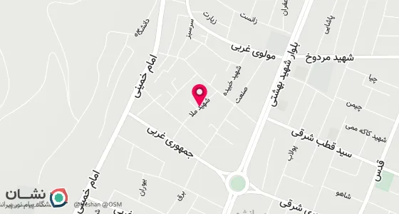 نقشه موقعیت تقریبی دفتر: پیرانشهرخیابان بهشتی کوچه ملا افشار