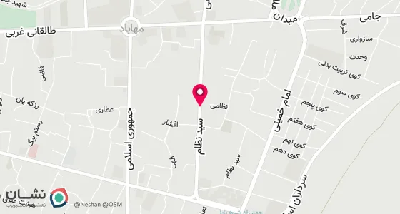 نقشه موقعیت تقریبی دفتر: مهاباد خیابان سید نظام پاساژ نبی طبقه اول