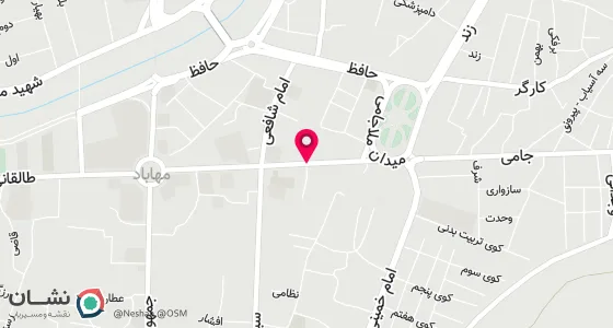 نقشه موقعیت تقریبی دفتر: مهاباد - خیابان طالقانی شرقی - کوچه حاج احمد - حیاط مسجد حاج احمدلشکری