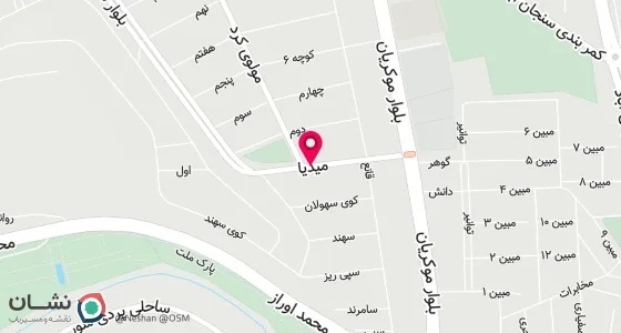 نقشه موقعیت تقریبی دفتر: مهاباد خیابان امام شافعی پاساژ میدیا