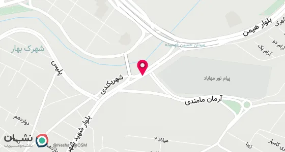 نقشه موقعیت تقریبی دفتر: مهاباد- میدان استقلال پاساژ شهریکندی