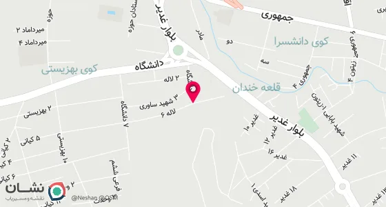 نقشه موقعیت تقریبی دفتر: گرگان خیابان شهدا روبروی لاله ششم جنب بانک سپه