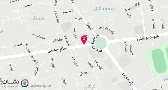 نقشه موقعیت تقریبی دفتر: گرگان میدان وحدت خ 15 متری اول پاسرو