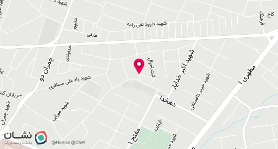 نقشه موقعیت تقریبی دفتر: نقده - بلوار شهید بهشتی - جنب بهداشت - طبقه دوم - جنب دفتر ثبت اسناد رسمی شماره 11