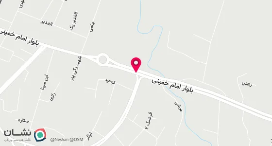 نقشه موقعیت تقریبی دفتر: رحیم آباد .اشکلک . بلوار امام(ره) . طبقه فوقانی یخچال سازی مختار امیر بنده ای