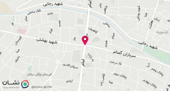 نقشه موقعیت تقریبی دفتر: آذربایجان غربی شهرستان اشنویه خ سربازان گمنام (خ کارگر)کوچه روبروی بانک مسکن