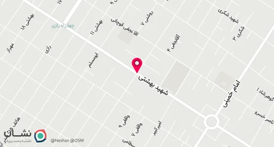 نقشه موقعیت تقریبی دفتر: قوچان -خیابان شهید بهشتی -خیابان نظام الملک- پلاک 1