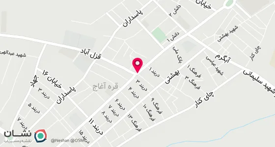نقشه موقعیت تقریبی دفتر: قره آغاج خ امام خمینی سه راهی مراغه