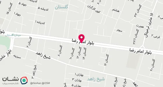 نقشه موقعیت تقریبی دفتر: لاهیجان-بلوار امام رضا(ع)-خیابان بعثت-نبش کوچه 12