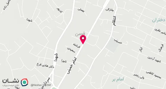 نقشه موقعیت تقریبی دفتر: فومن خیابان امام خمینی روبروی دادگستری بن بست دانش پلاک 115