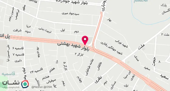 نقشه موقعیت تقریبی دفتر: رشت-بلوار شهید بهشتی-رو به روی سه راه رودباری - کوچه علامه طبطبایی
