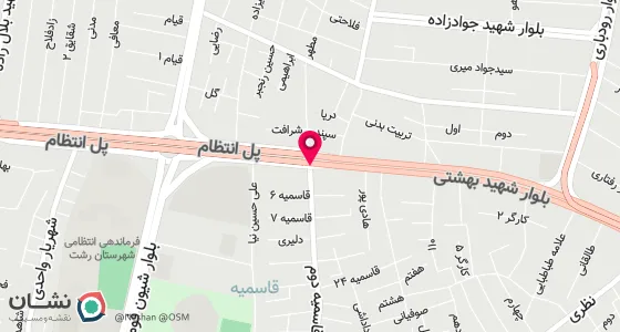نقشه موقعیت تقریبی دفتر: کمربندی شهیدبهشتی- چهارراه قاسمیه- سمت راست- پلاک118