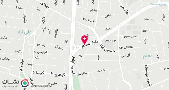 نقشه موقعیت تقریبی دفتر: خیابان سعدی- خیابان معلم- چهارراه معلم- کوچه 6متری دوم- پلاک12