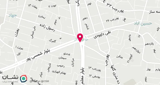 نقشه موقعیت تقریبی دفتر: رشت فاز 2 معلم میدان شهید سرگل