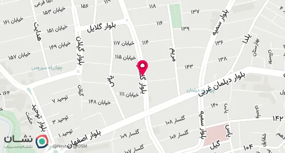 نقشه موقعیت تقریبی دفتر: چهار راه گلسار- نبش خیابان نواب بالای داروخانه شبانه روزی گلسار ، دفتر رسمی ازدواج 150 رشت