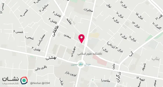 نقشه موقعیت تقریبی دفتر: بناب-خیابان امام-اول کوی سعدی-نبش ستایش 1