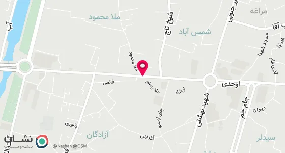 نقشه موقعیت تقریبی دفتر: مراغه خیابان قدس روبروی کوچه ملا محمود جنب ورودی هیات محمدیه