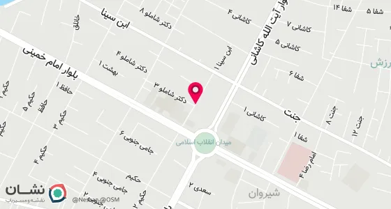 نقشه موقعیت تقریبی دفتر: شیروان - خیابان امام خمینی - امام خمینی 1 پلاک 13