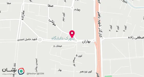 نقشه موقعیت تقریبی دفتر: فلکه آبیاری -جنب مسجد نور