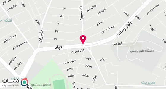 نقشه موقعیت تقریبی دفتر: ارومیه پنجراه خیابان امینی روبروی جهاد دانشگاهی